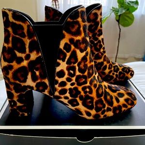 White House Black Market Animal Print Booties